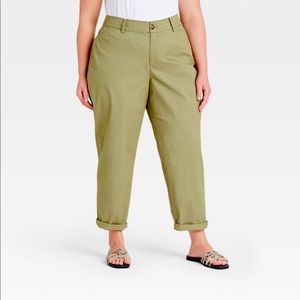 Army green Ava and viv ankle pants